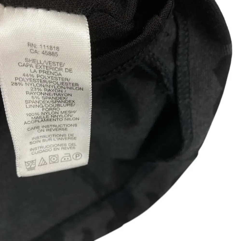 Michael Kors Black Gray Camouflage Sheath Dress Small Womens Sleeveless Back Zip